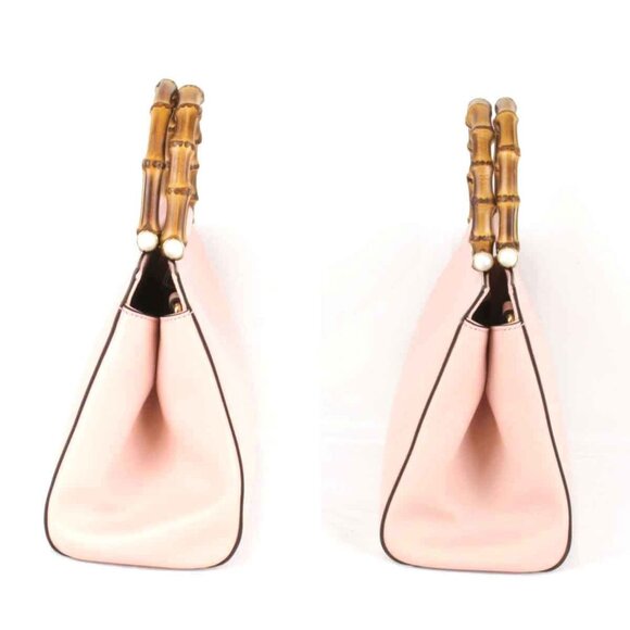 GUCCI Pink Leather Bamboo Bag - Picture 3 of 10